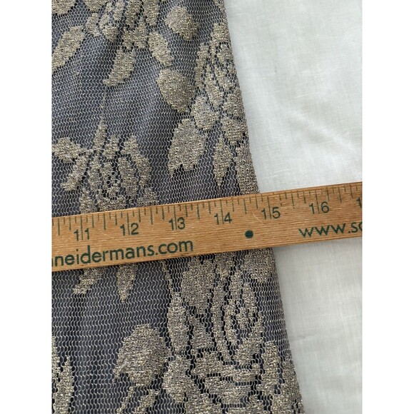 Y2K Lace Midi Dress Sz 6 Gray Gold Metallic Whimsigoth Fairy Grunge Babydoll * - Picture 16 of 16